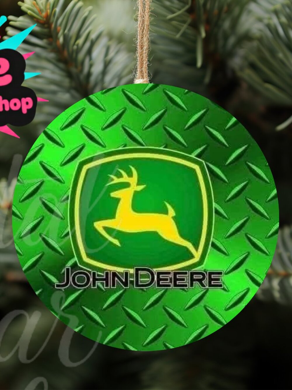 John Deere 3" Wood Ornament